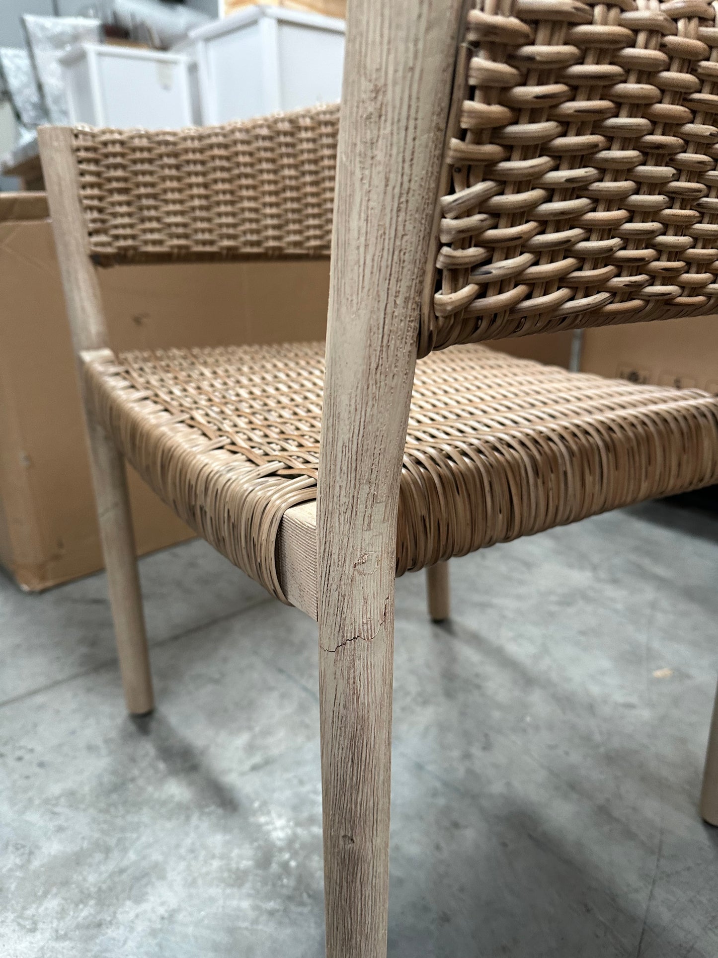 John Lewis Burford Garden Woven Dining Chairs, Set of 2 Acacia Wood Natural