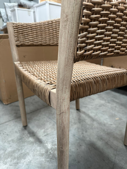 John Lewis Burford Garden Woven Dining Chairs, Set of 2 Acacia Wood Natural