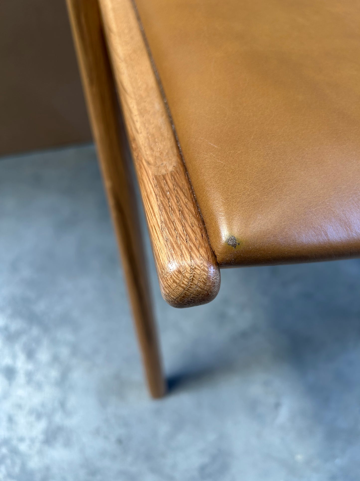 John Lewis X-Ray Leather Dining Armchair, Oak/Camel