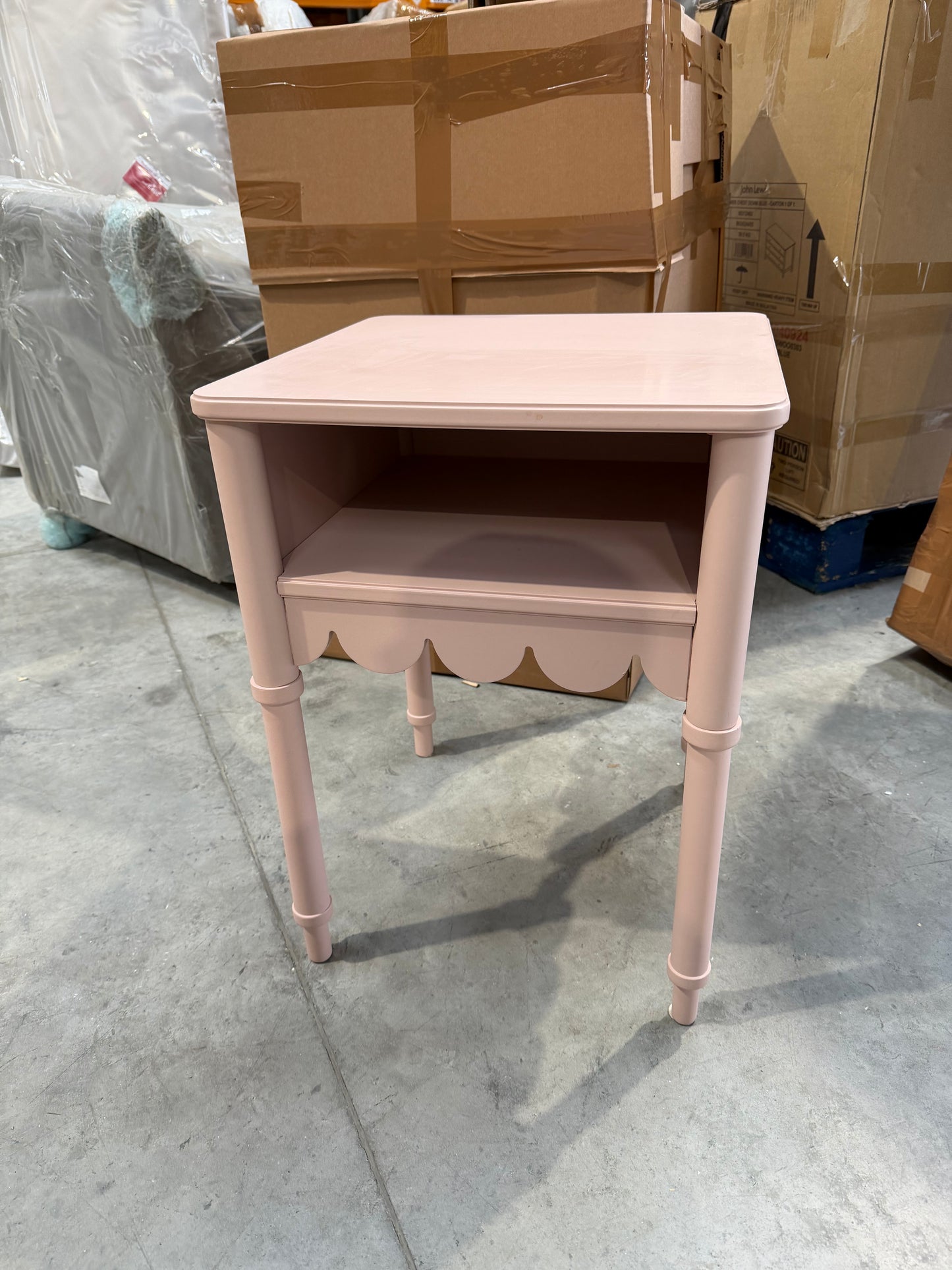 John Lewis Hem Bedside Table Blush Pink