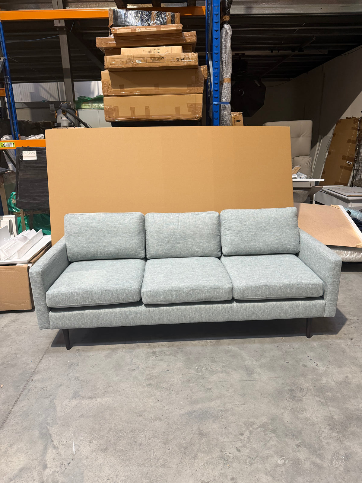 Swyft Linen 3 Seater Sofa Model 01  Seaglass