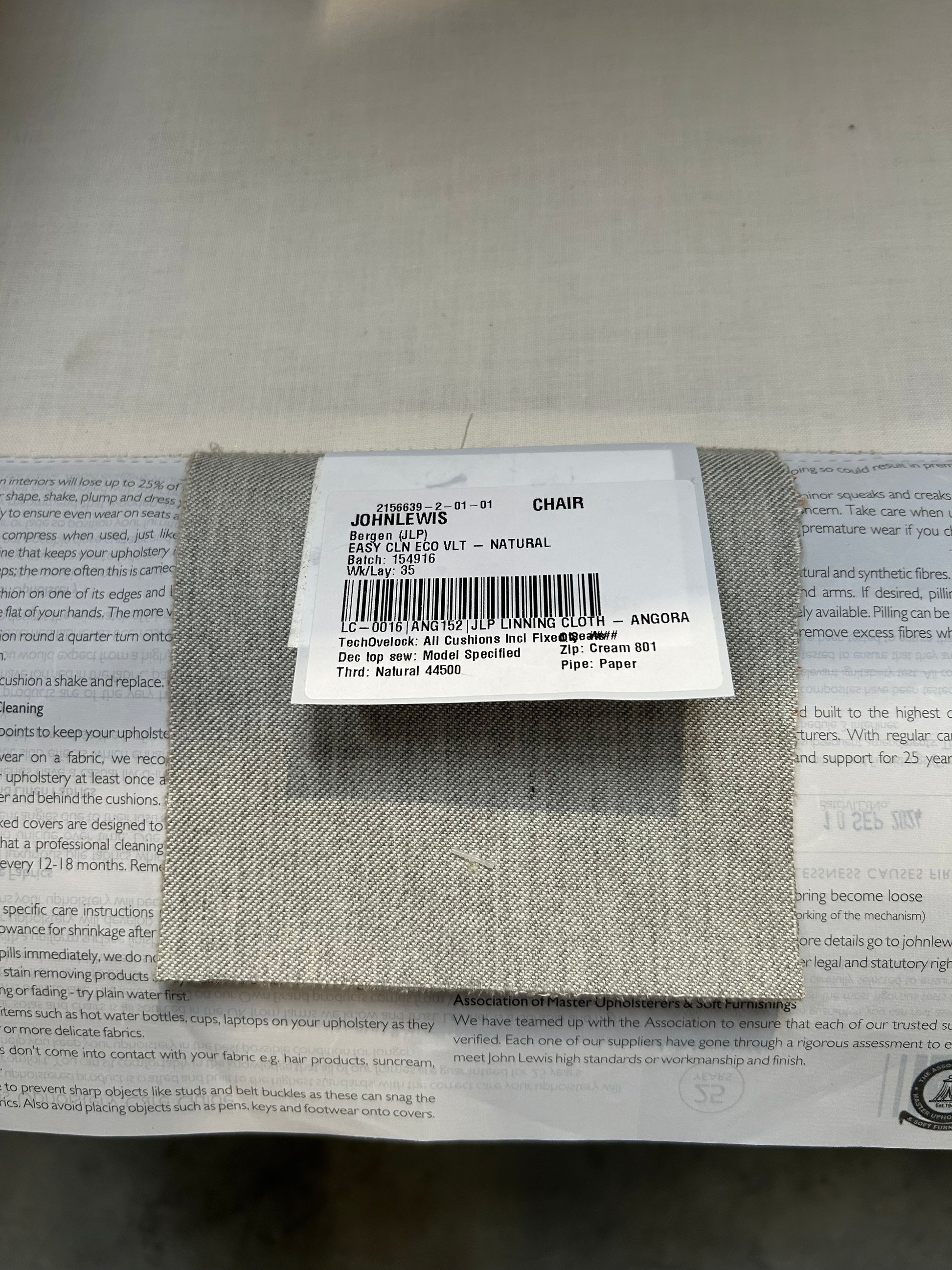 John Lewis Bergen II Armchair Easy Clean Eco Velvet Natural