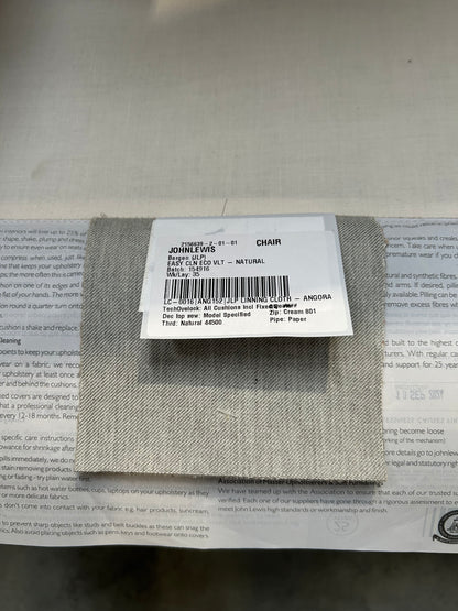 John Lewis Bergen II Armchair Easy Clean Eco Velvet Natural