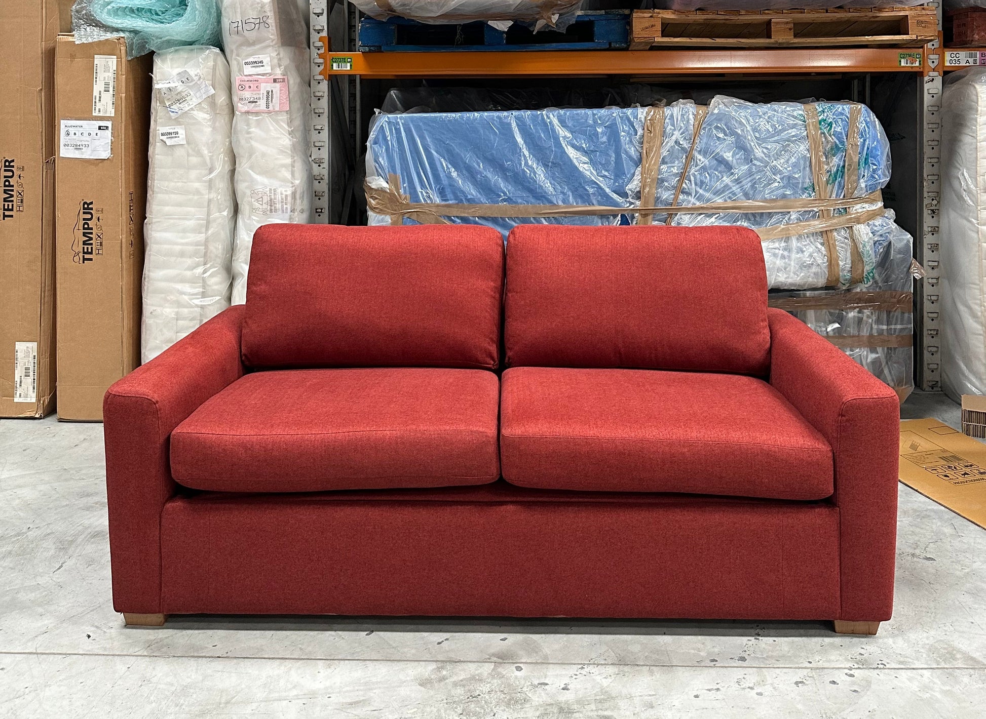 John Lewis Oliver II Sofa Bed Brushed Tweed Red