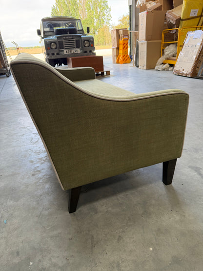 John Lewis Marlow Medium 2 Seater Sofa, Dark Leg, Soft Weave Clay, Relaxed Linen Olive Green