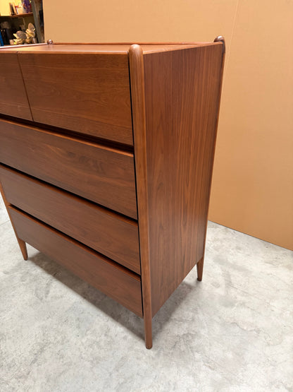 John Lewis Scandi 5 Drawer Wood Chest, Walnut Finish