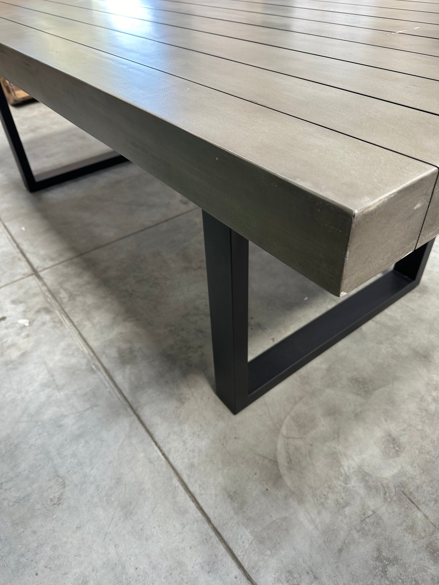 Gallery Direct Taranto 8-Seater Rectangular Acacia Wood Garden Dining Table, Grey