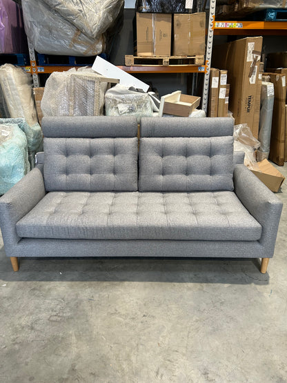 John Lewis Draper II Large 3 Seater Sofa Brushed Tweed Grey