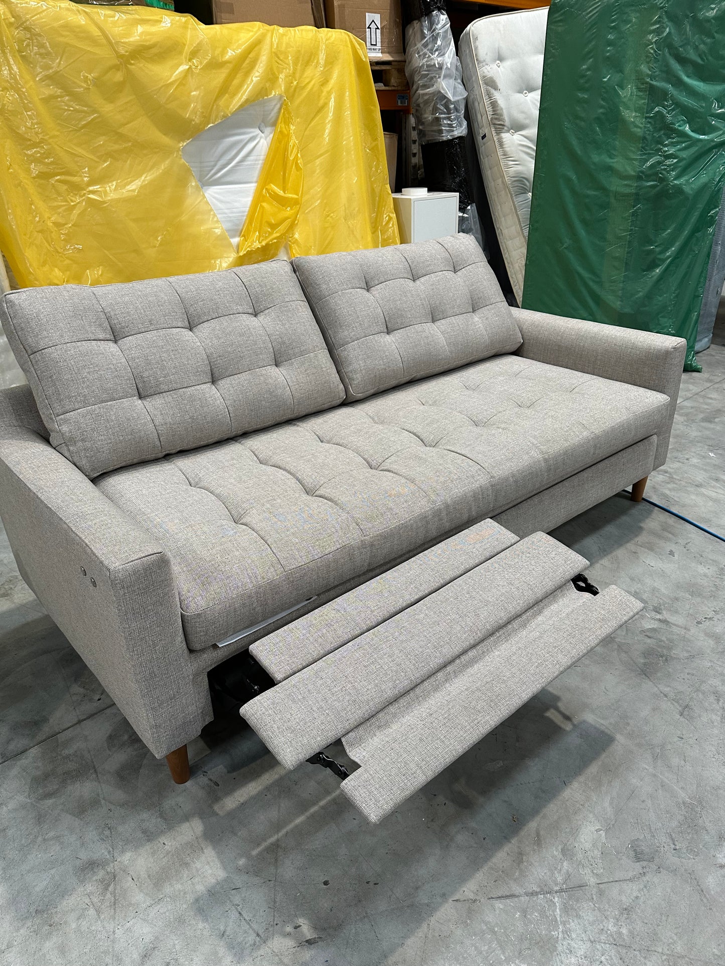 John Lewis Draper II Large 3 Seater Motion Sofa, Light Leg, Aquaclean Aston Natural