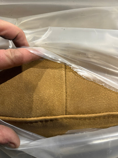 John Lewis Draper II Grand 4 Seater Leather Sofa, Metal Leg, Demetra Light Tan