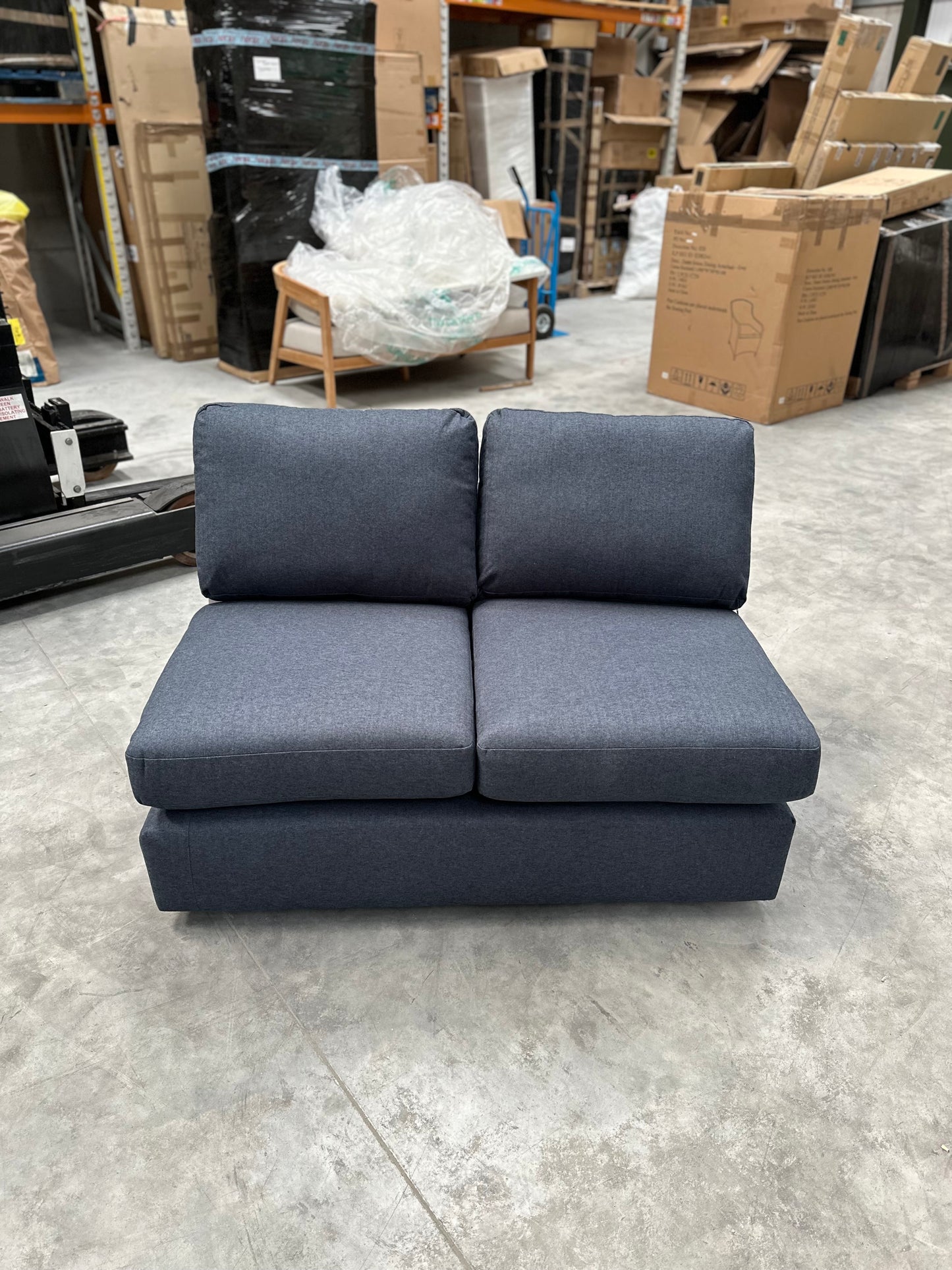 John Lewis Oliver Small Armless Soft Brusehd Tweed Navy Band A