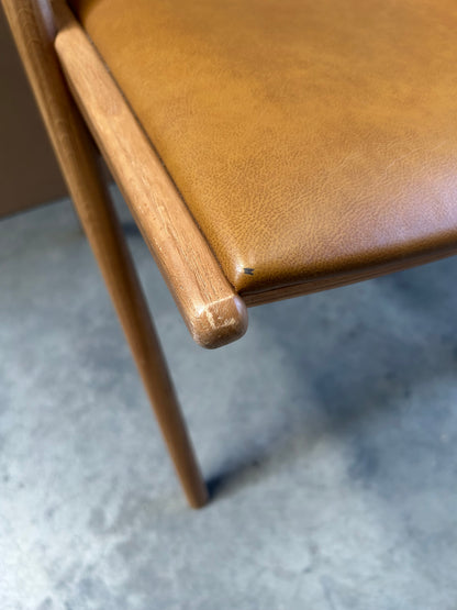 John Lewis X-Ray Leather Dining Armchair, Oak/Camel