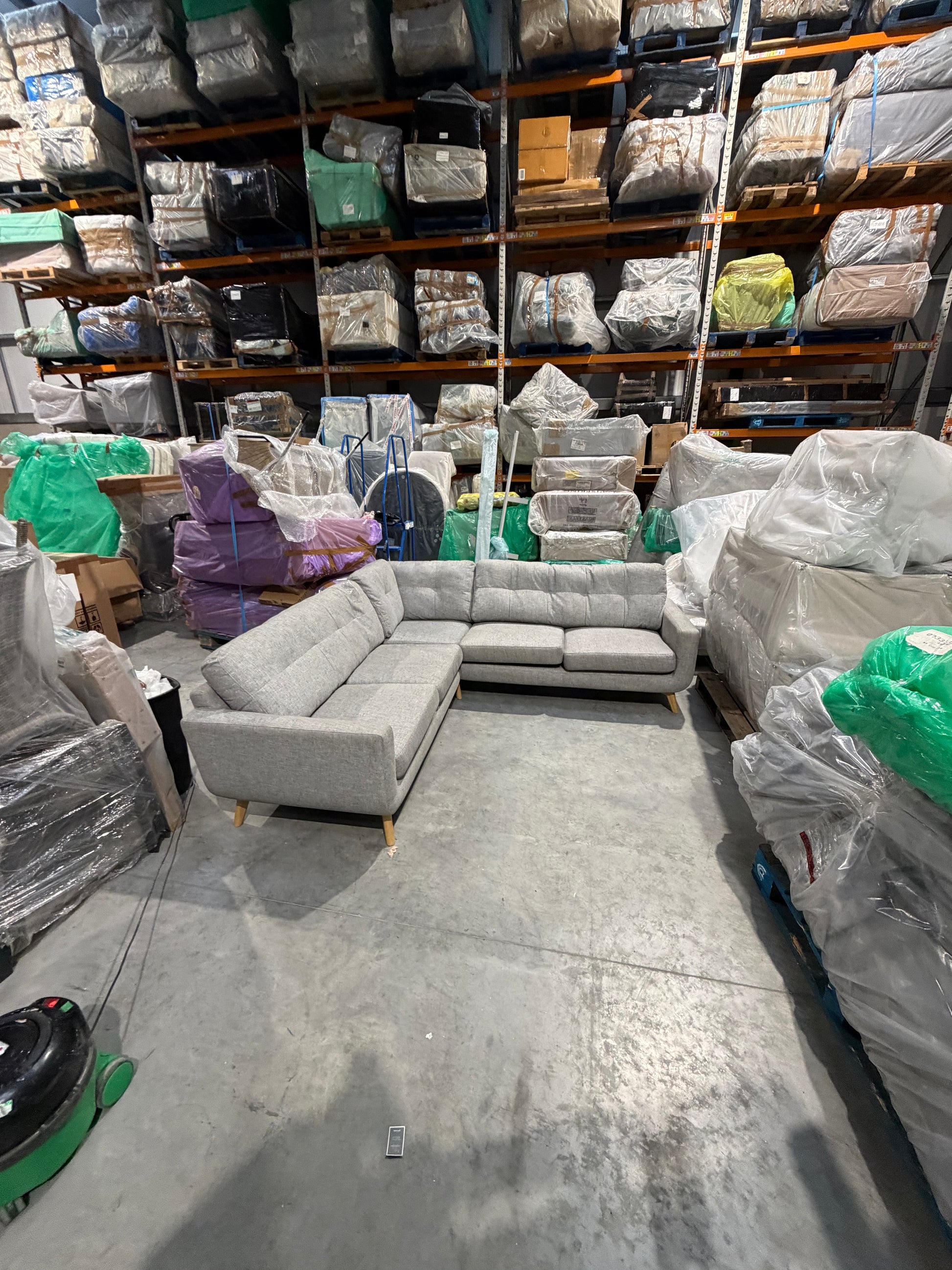 John Lewis Corner Sofa Barbican 5+ Seater Connie Grey