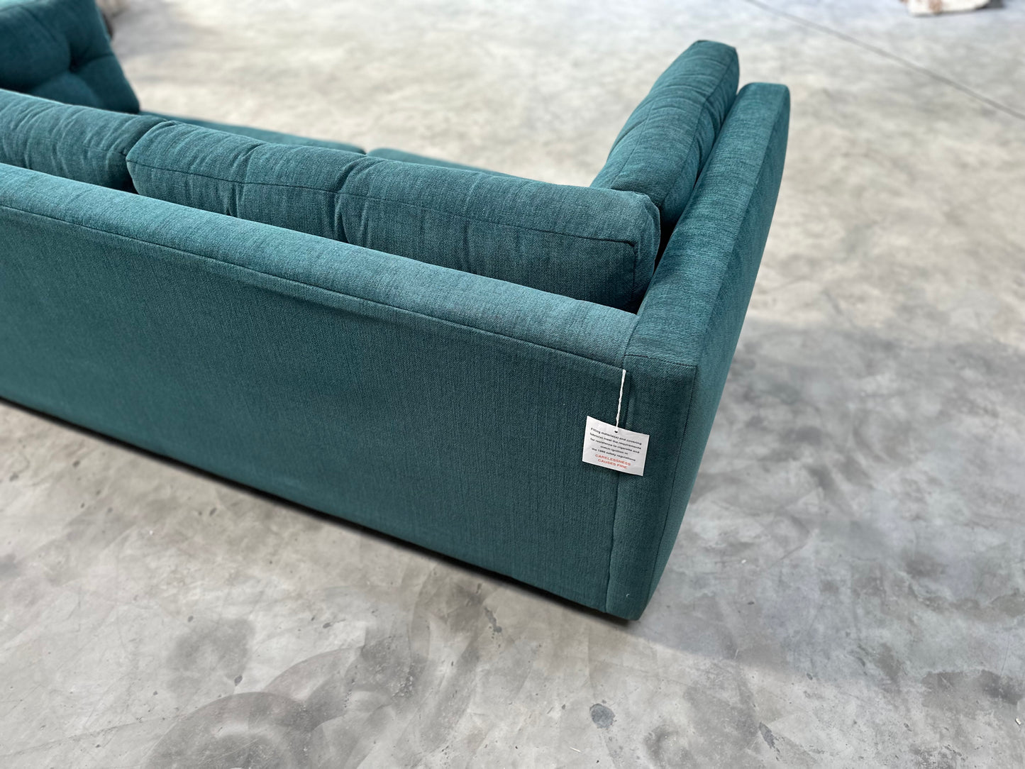 JOHN LEWIS BOOTH MEDIUM 2 SEATER SOFA IN EASY CLEAN TEAL WITH LIGHT LEGS