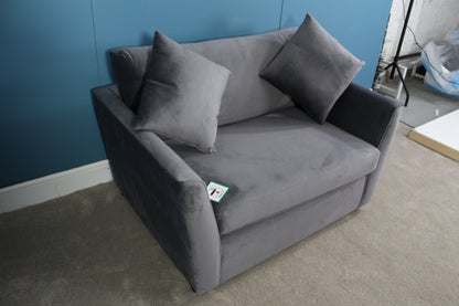 Brook & Wilde Sofa Love Seat Cuddle Chair in Grey Velvet - Made in UK