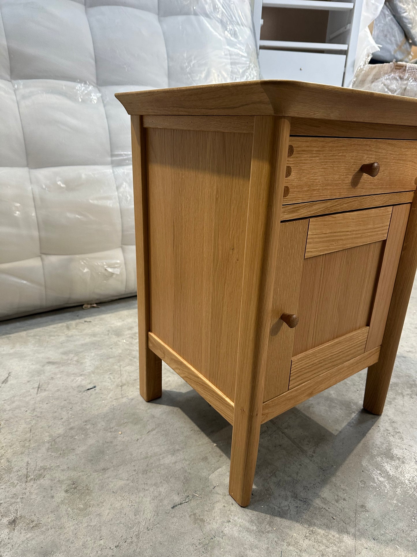 John Lewis Essence 1 Door Bedside Table, Oak
