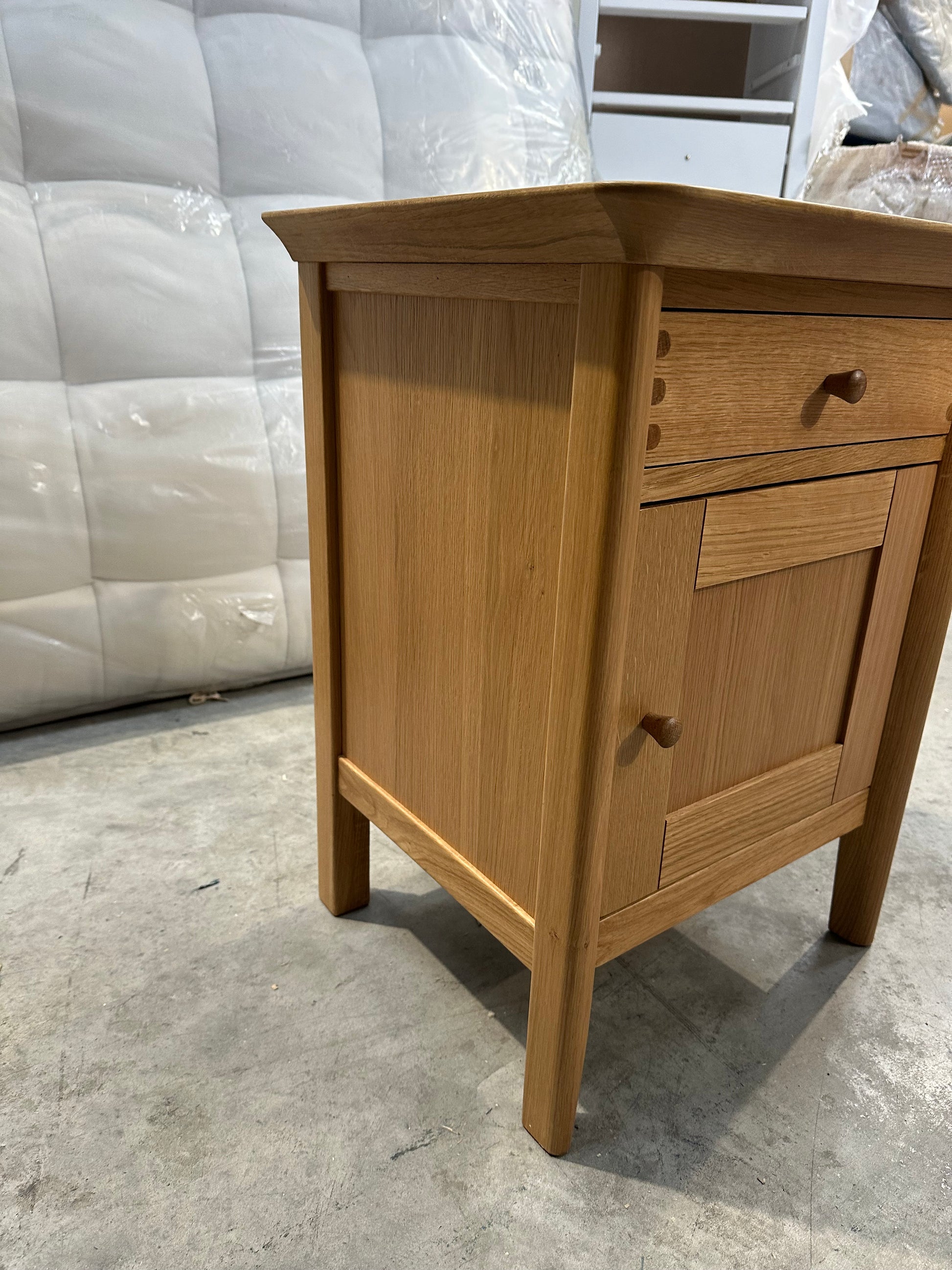 John Lewis Essence 1 Door Bedside Table, Oak