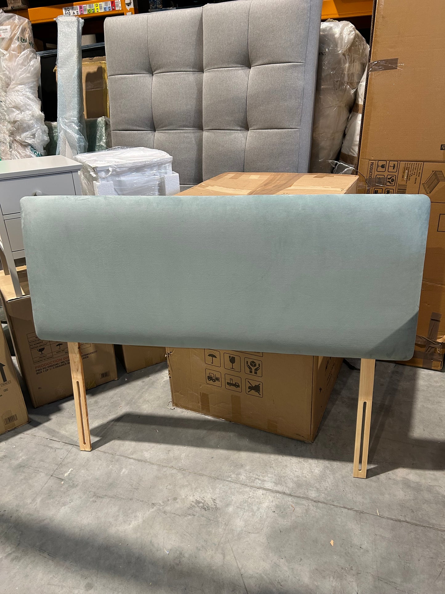 Sonning Upholstered Headboard, King Size, Deep Velvet Eau De Nil