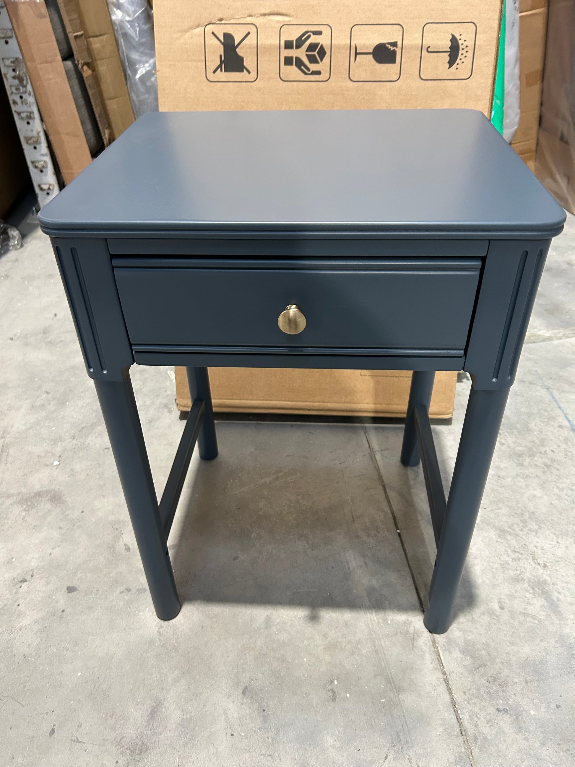 John Lewis Pillar 1 Drawer Bedside Table, Blue