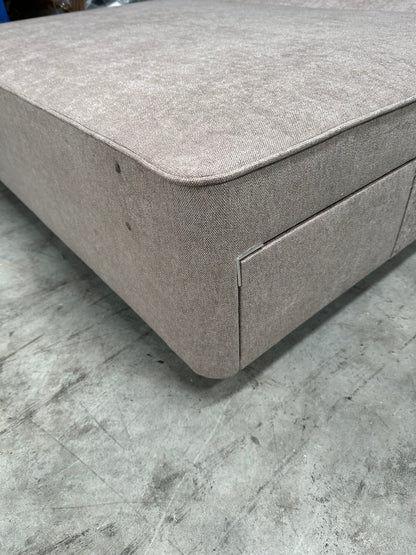 John Lewis Pocket Sprung 4 Drawer Divan Base, Double, Soft Touch Chenille Mole