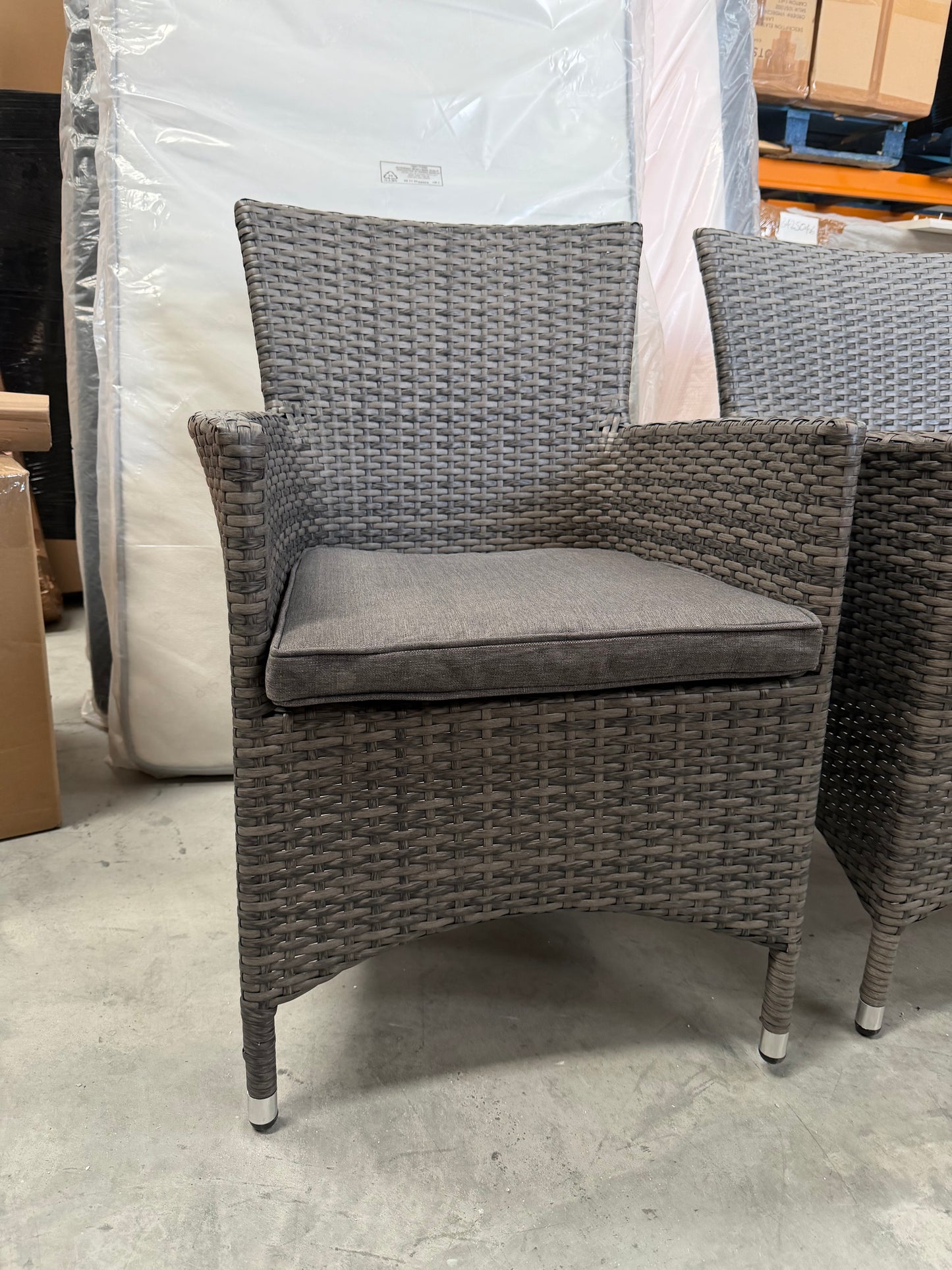 John Lewis Alora Garden Dining Chairs, Set of 2, Brown/Grey READ DESCRIPTION
