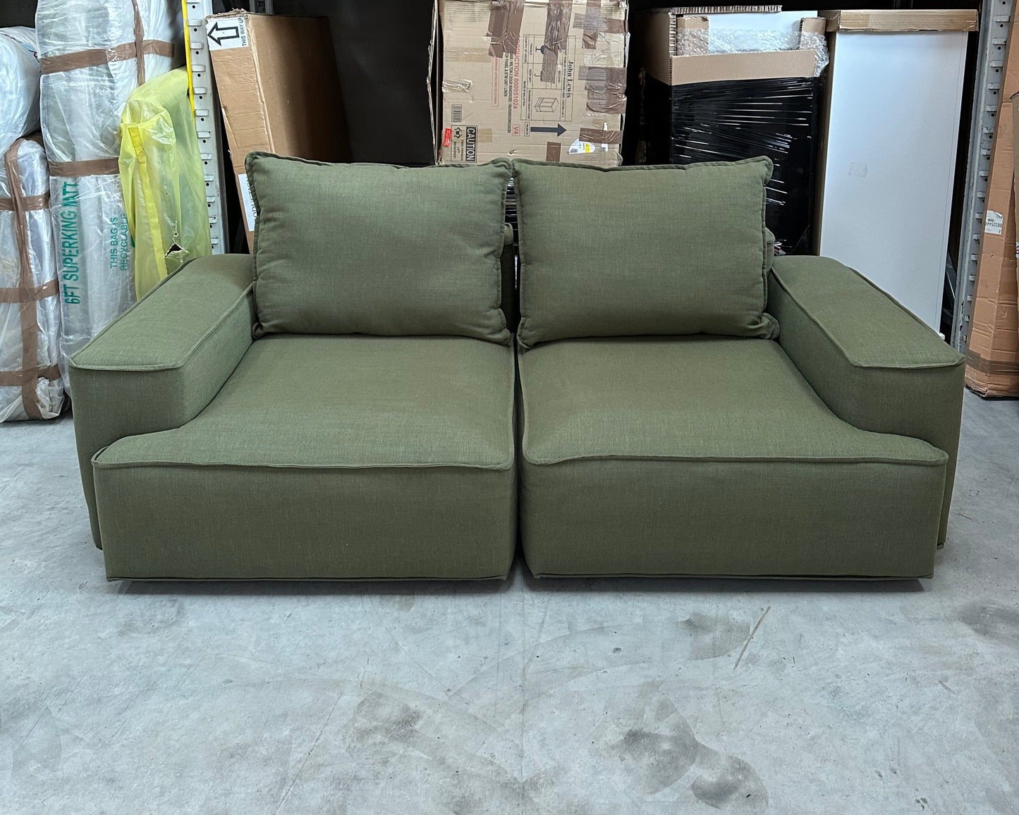 John Lewis Border Large 3 Seater Sofa, Dark Leg