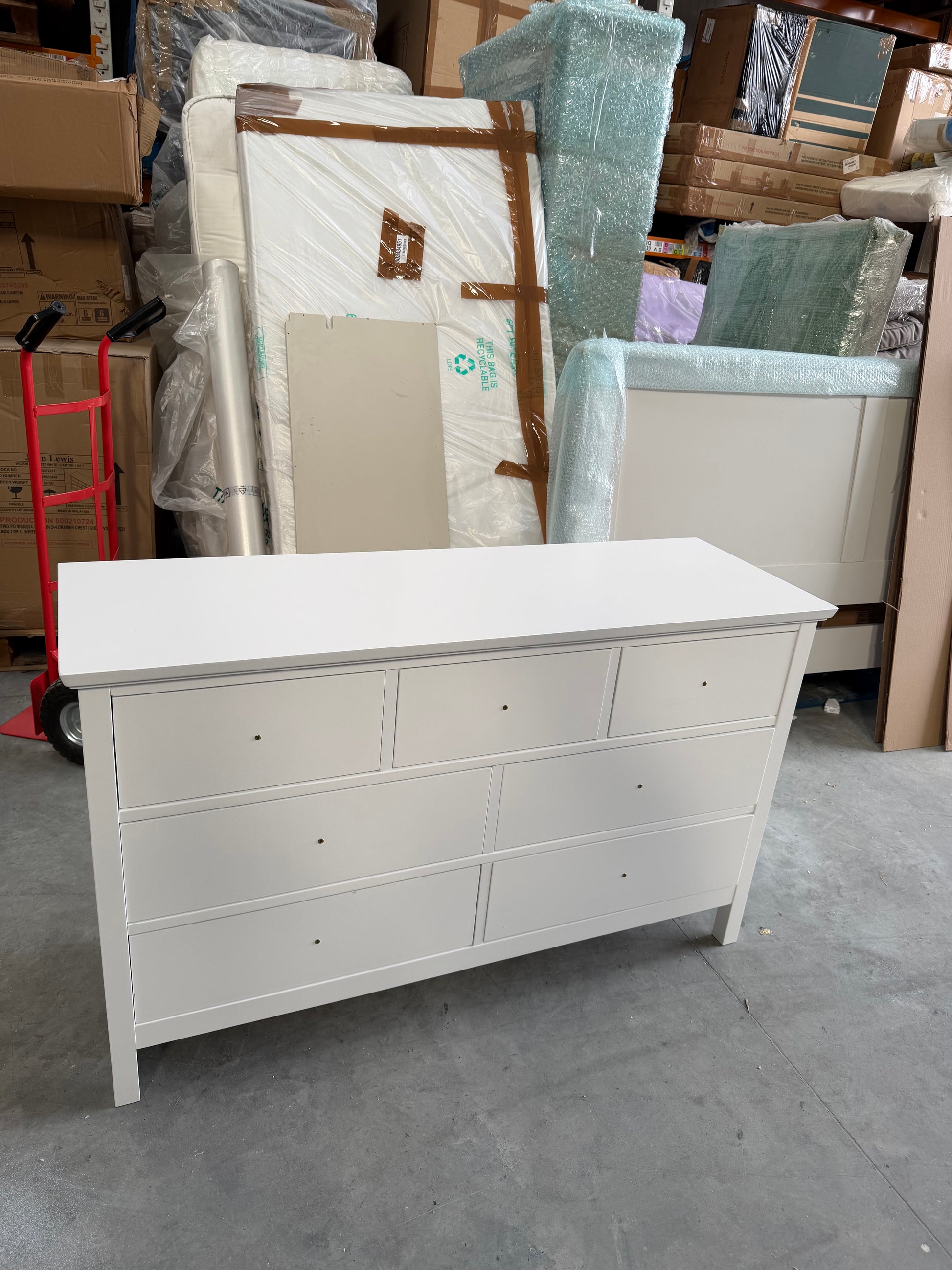 John Lewis Chest of Drawer White Wilton 7 Drawer Chest