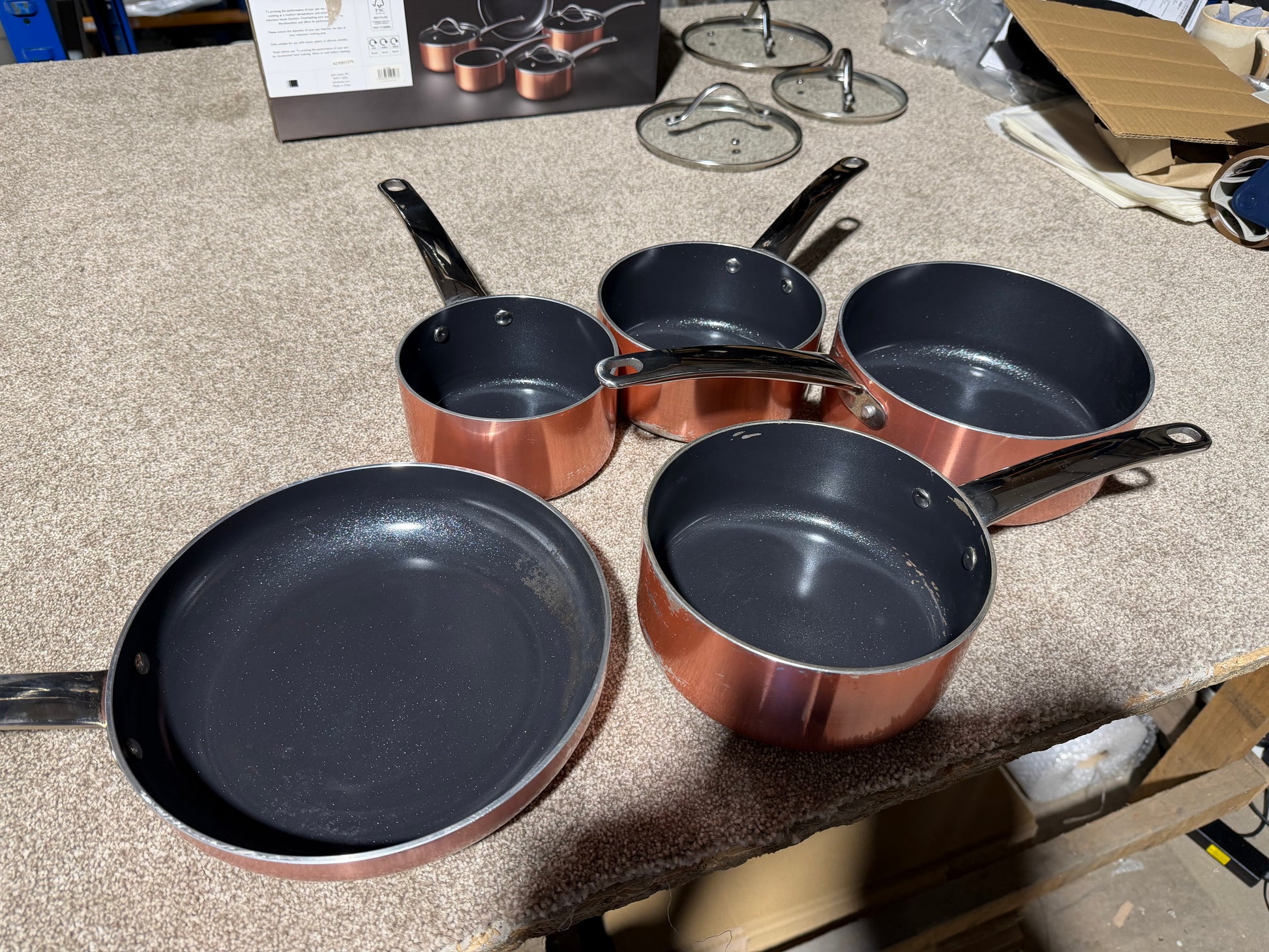 John Lewis Aluminium Non-Stick Pan Set, 5 Piece, Copper LIST