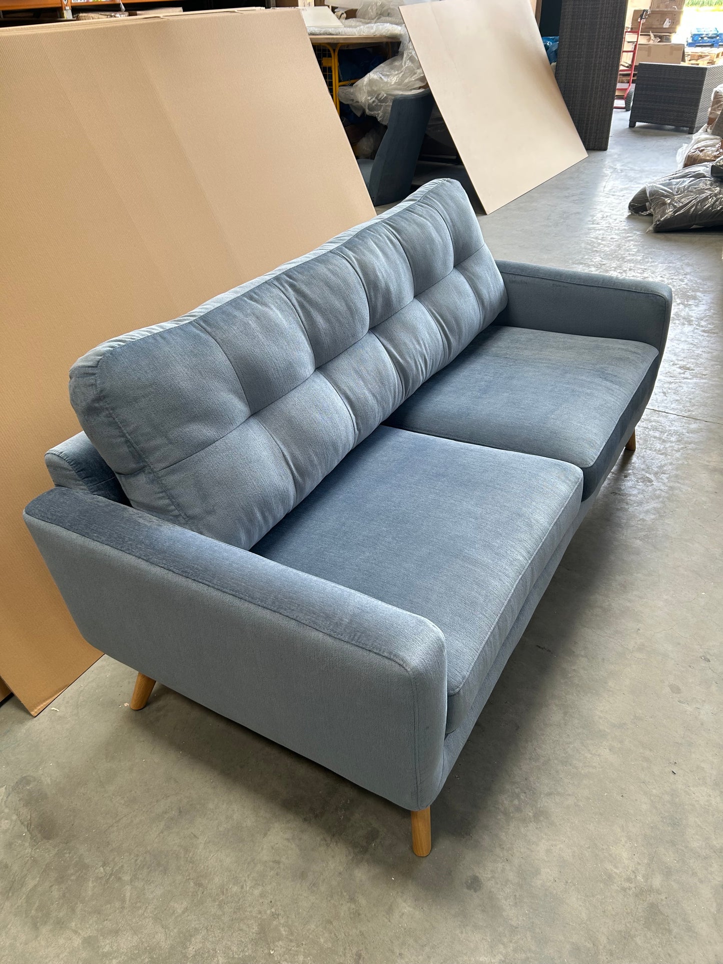 John Lewis Barbican Large 3 Seater Sofa Aquaclean Titan Blue