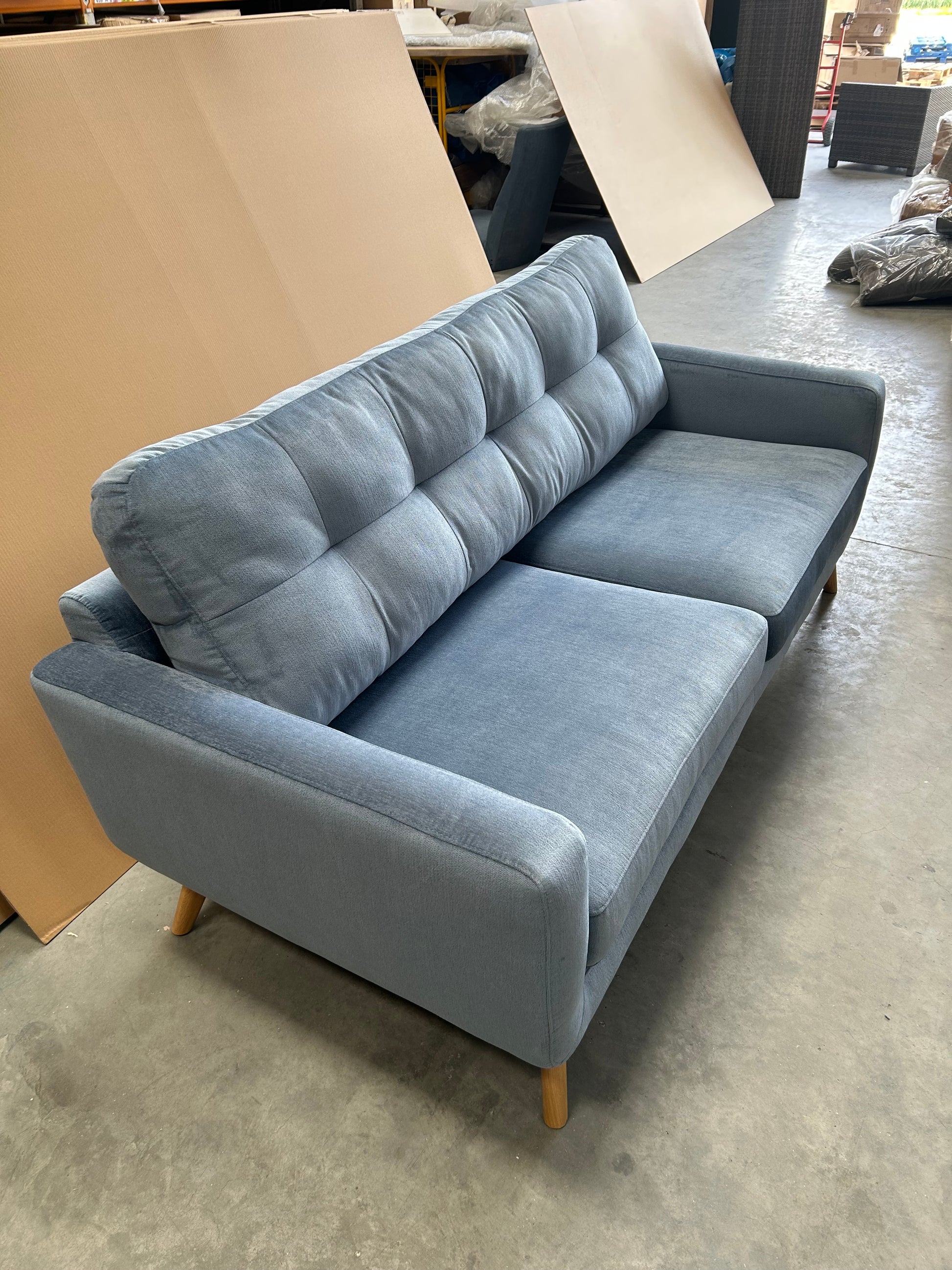 John Lewis Barbican Large 3 Seater Sofa Aquaclean Titan Blue