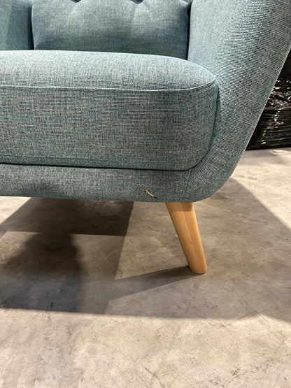 John Lewis Arlo Leather Armchair Light Leg Aquaclean Connie Teal