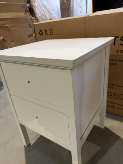 John Lewis Wilton 2 Drawer Bedside Cabinet, White