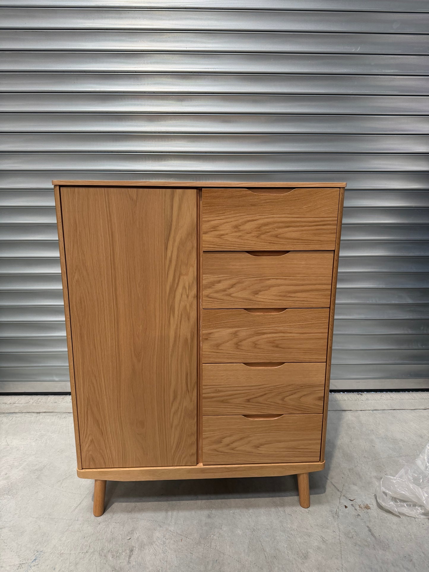 John Lewis Bow 5 Drawer Low Wardrobe, Natural