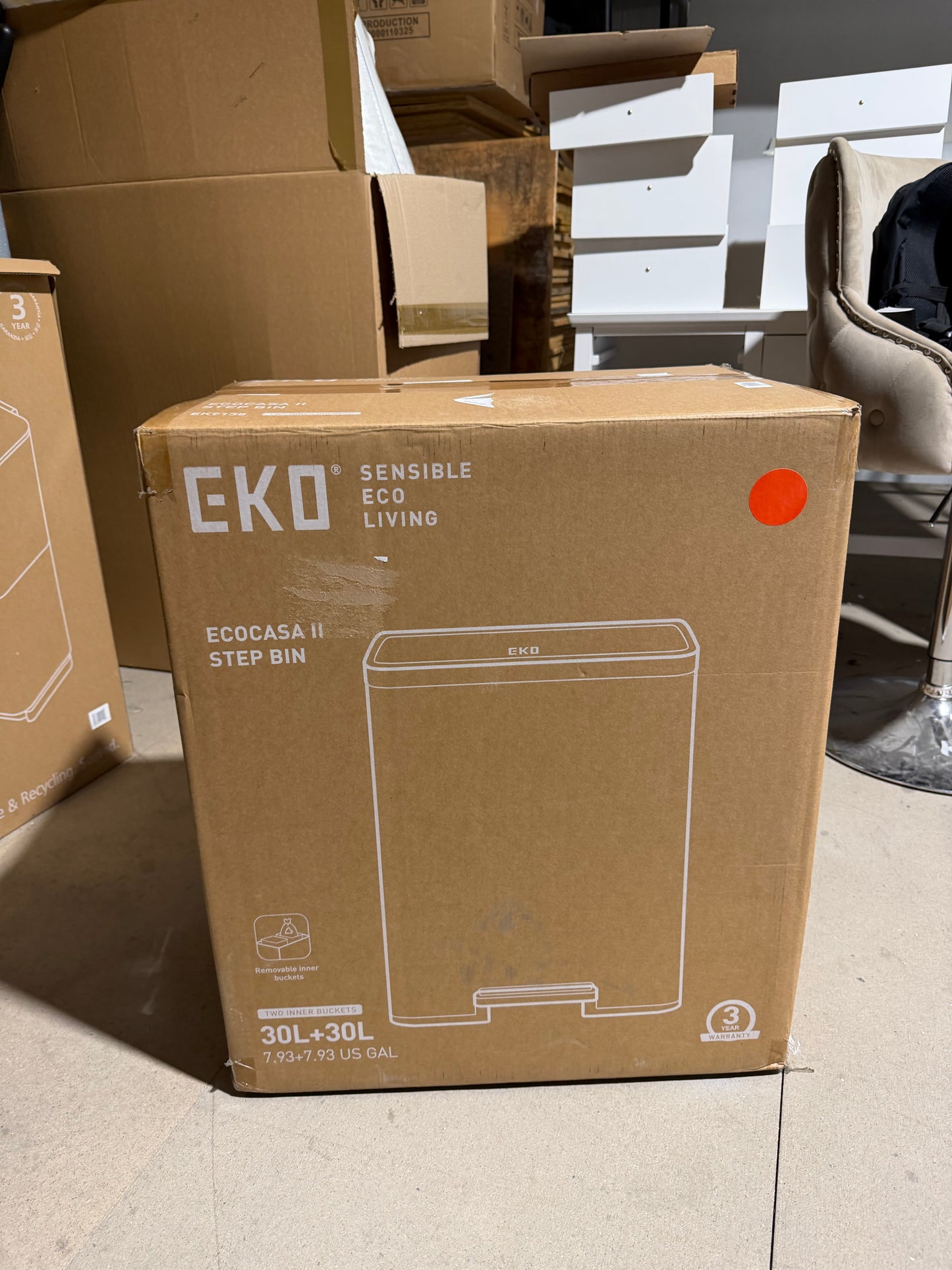 EKO Ecocasa 2 Section Recycling Pedal Bin, 2x 20L