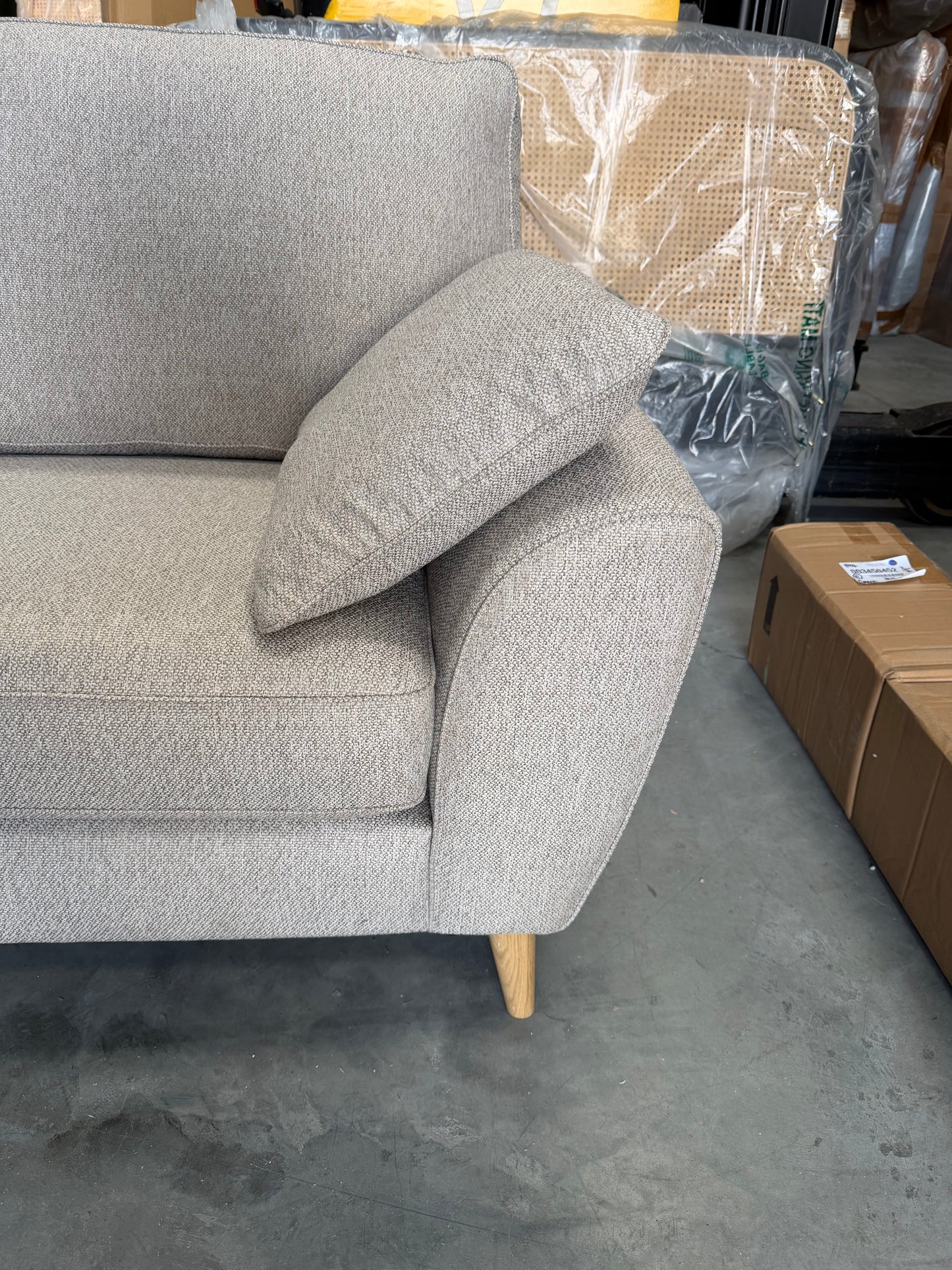 John Lewis Ambleside Large 3 Seater Sofa, Light Leg, Textured Weave Natural