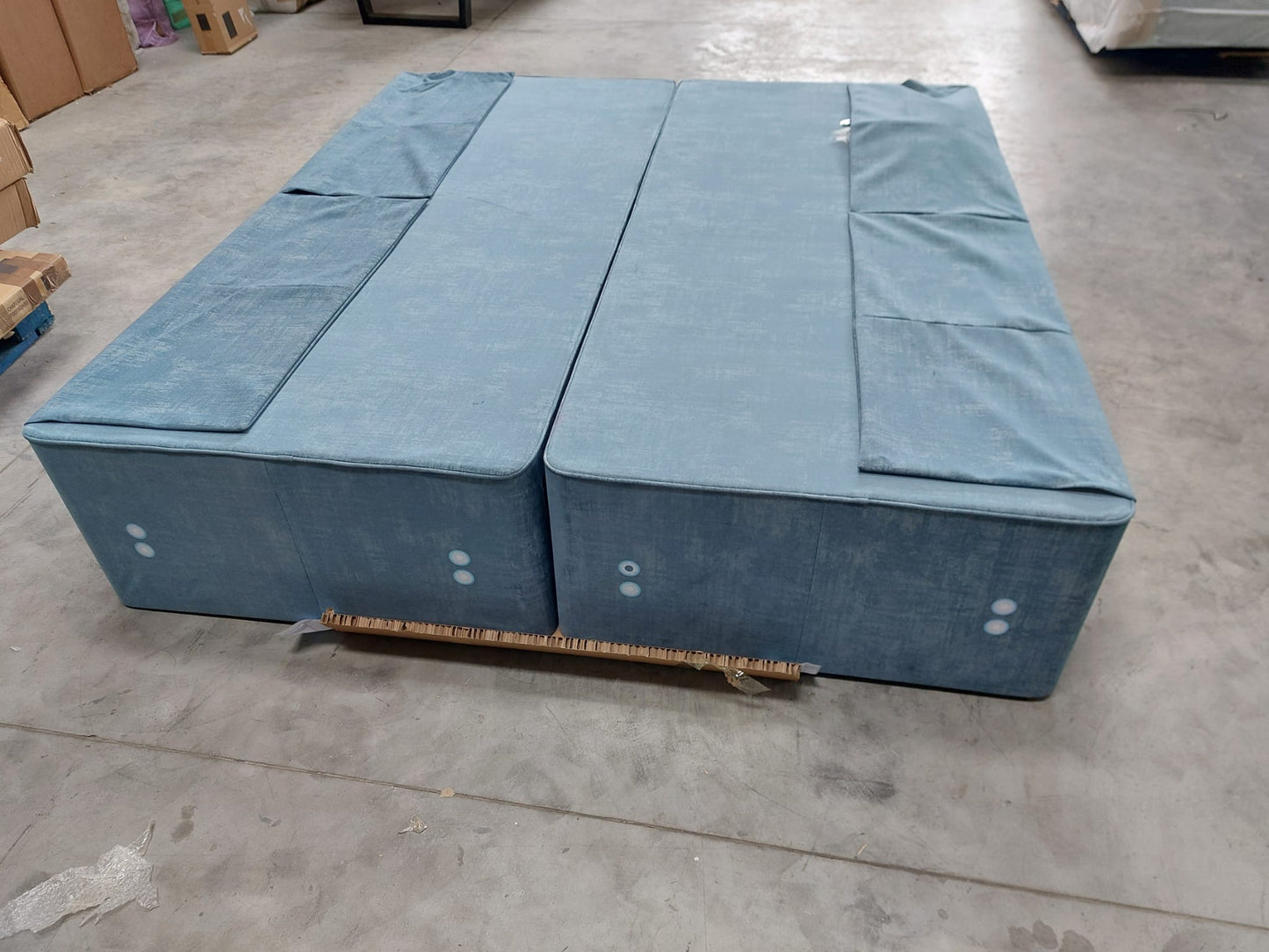 Hypnos HideAway™ Upholstered Divan Base, Super King Size Premium Range Material Blue