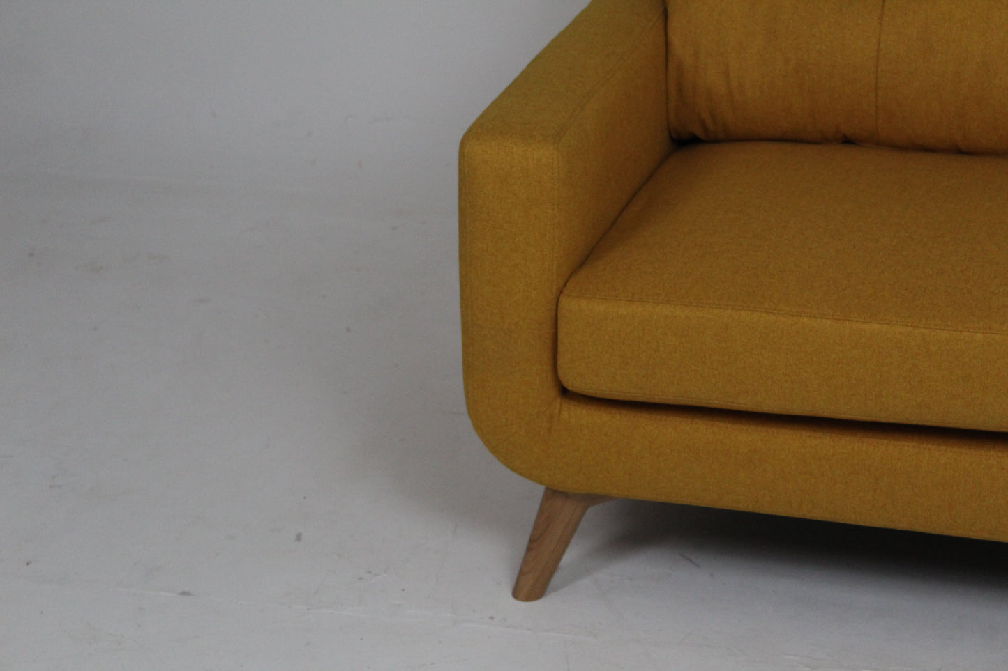 John Lewis Barbican Medium 2 Seater Sofa, Light Leg in Tweed Mustard