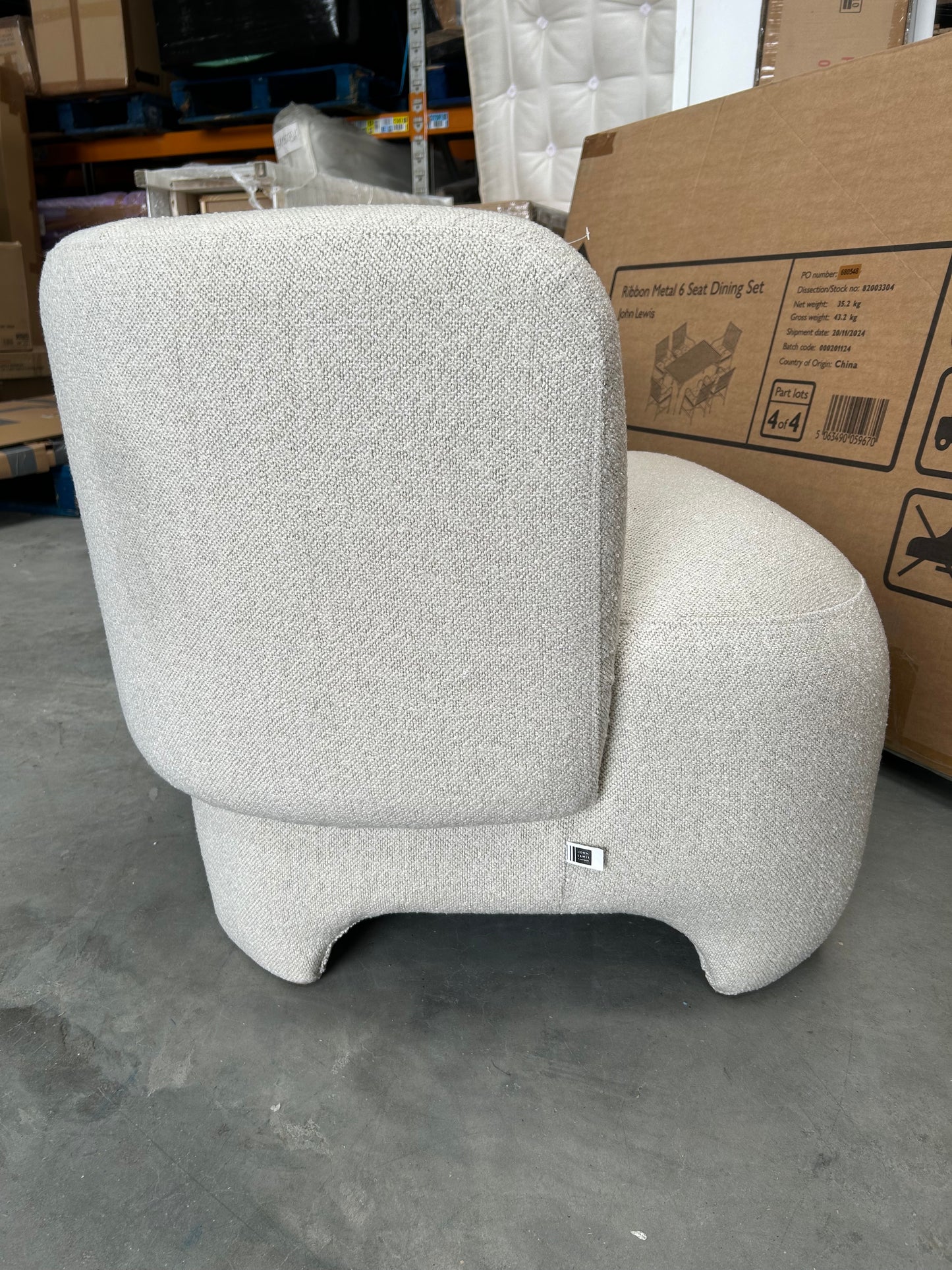 John Lewis Elephant Armchair, Natural Boucle