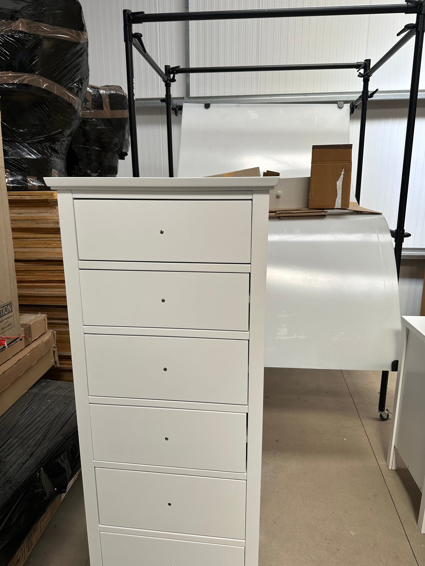 John Lewis Wilton 6 Drawer Tallboy Chest Bedroom Furniture White