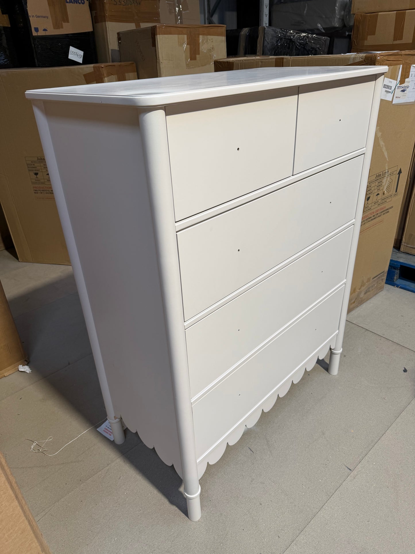 John Lewis Hem 5 Drawer Chest Greige