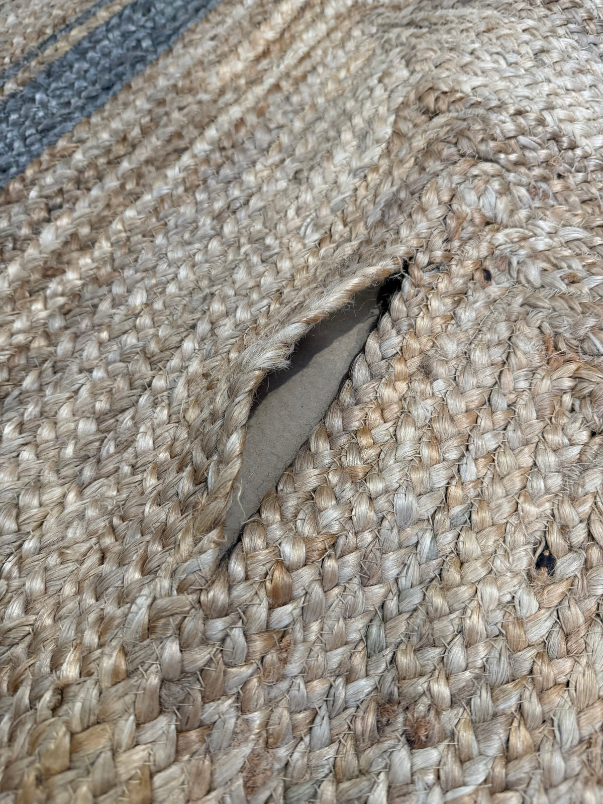 John Lewis Jute Border Rug, Grey, L180 x W120cm