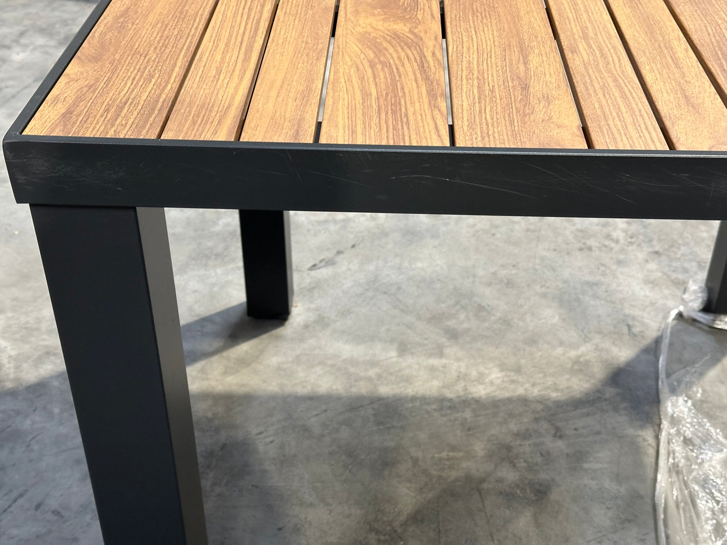 John Lewis Platform 4-Seater Wood-Effect Garden Dining Table & Chairs Set, Black