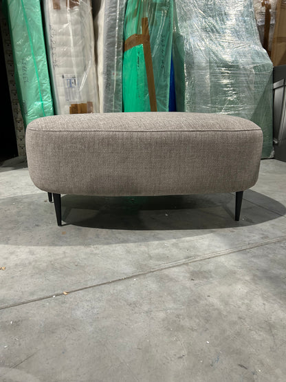 John Lewis Lozenge Footstool, Metal Legs Opal Putty