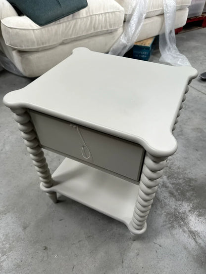 John Lewis Bobbin Grey 1 Drawer Bedside Table Nightstand Bedroom