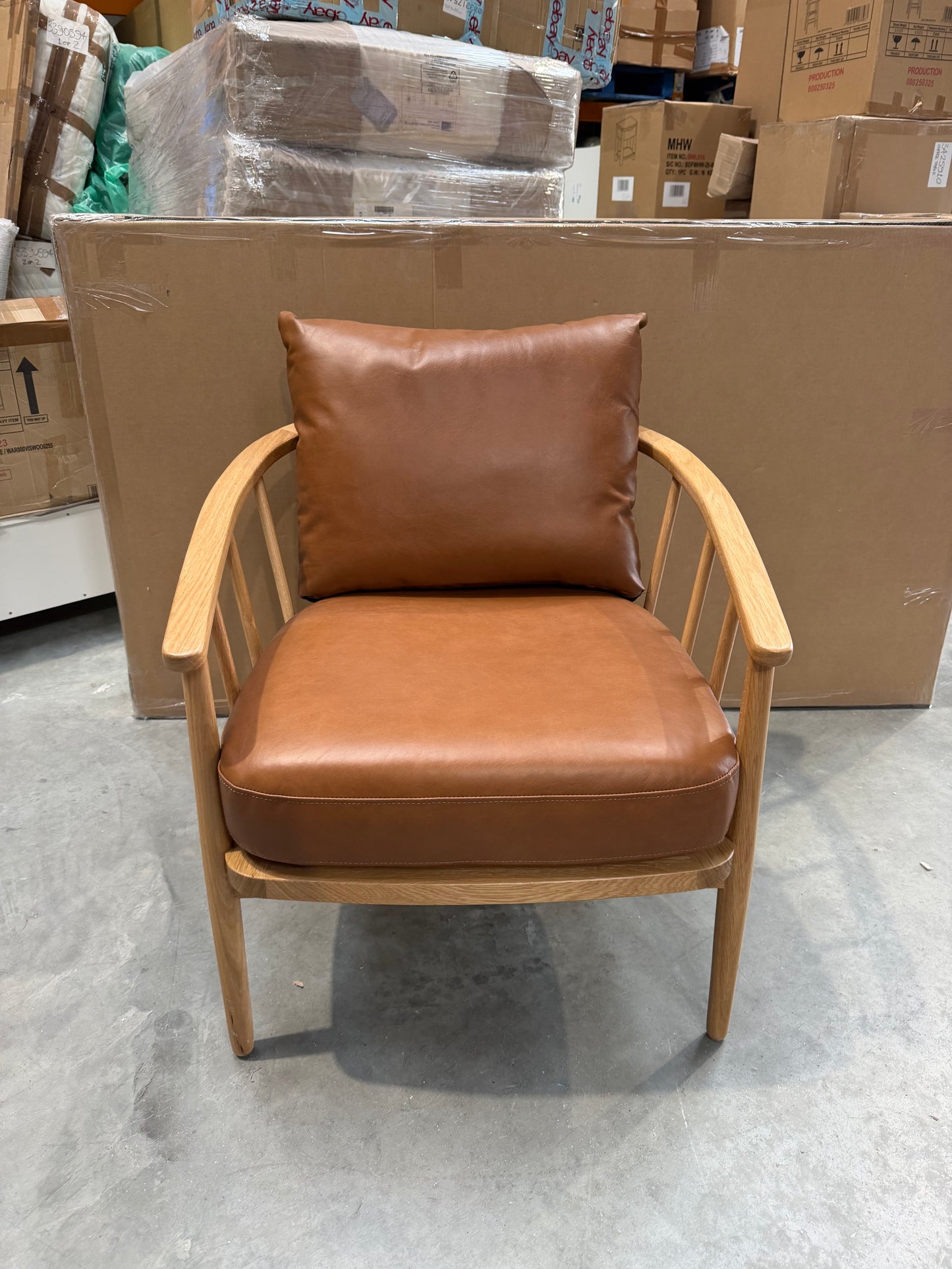 John Lewis Frome Armchair, Light Leg, Like New, Caramel