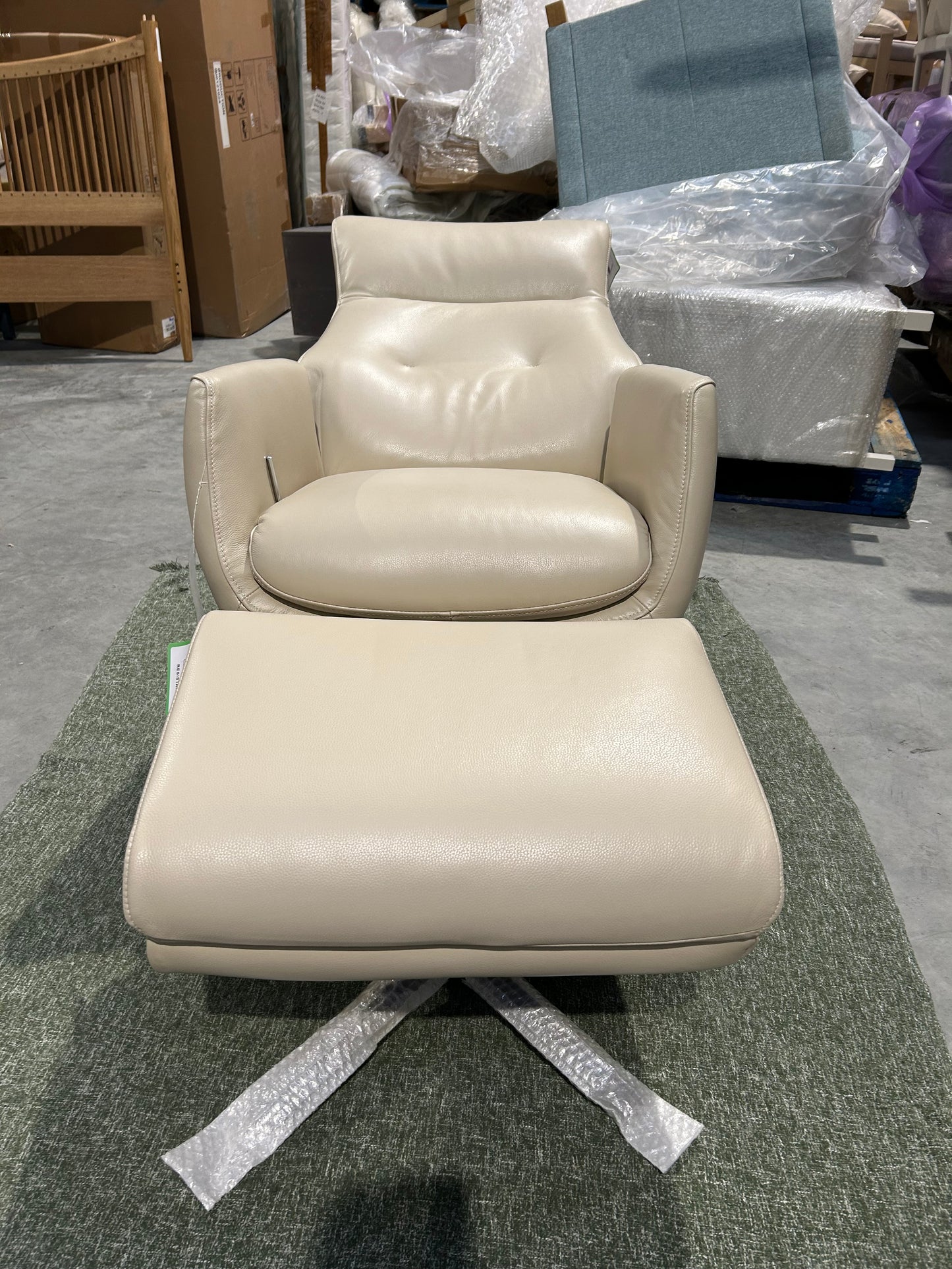 EASE REC CHAIR STONE LEATHER