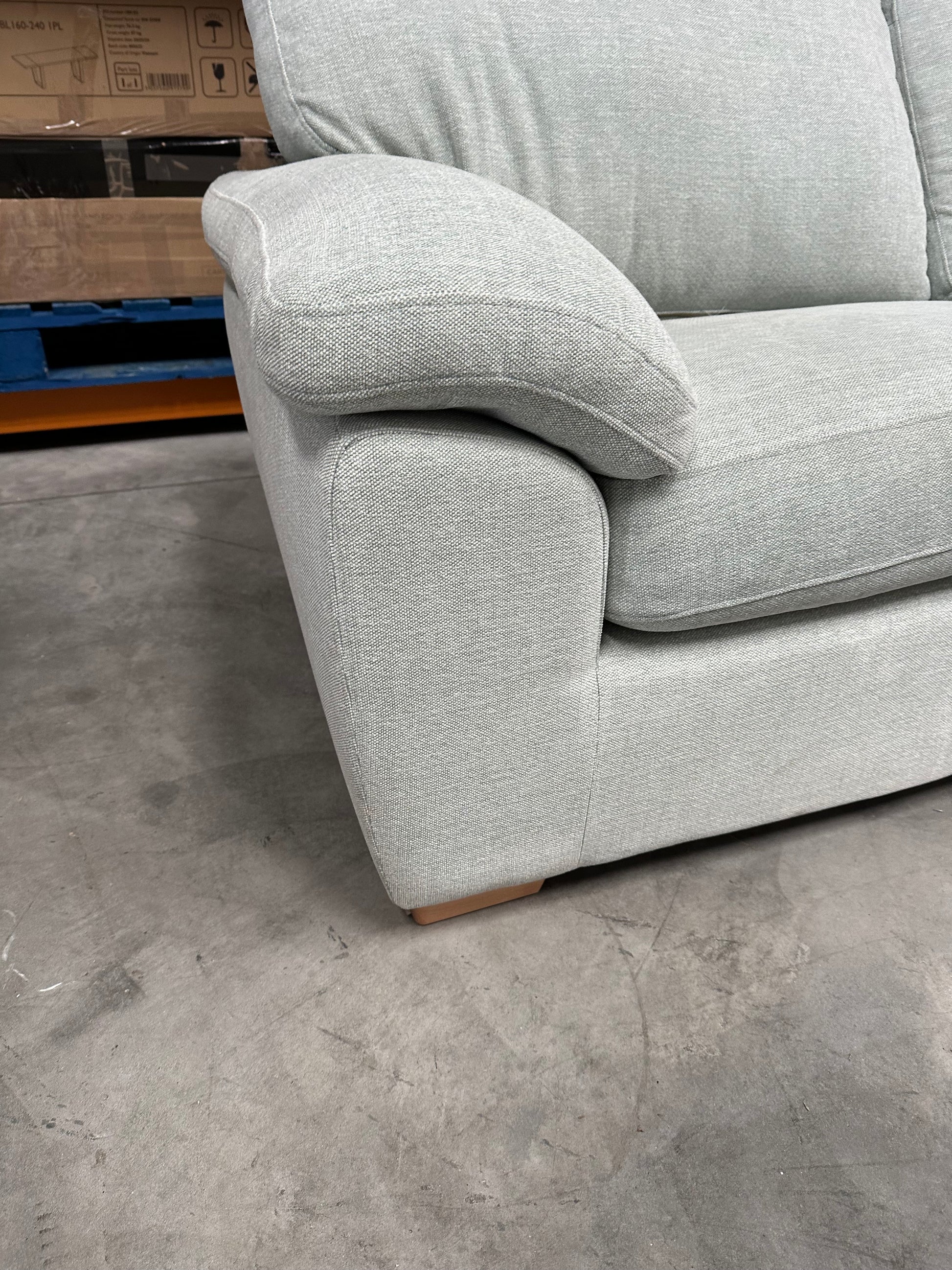 John Lewis Camden Large 3 Seater Sofa Aquaclean Light Blue Seagrass