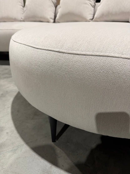 John Lewis Lozenge Grand 5 Seater RHF Chaise End Sofa  Metal Leg  Aquaclean Titan Oyster White