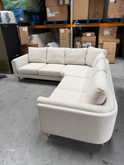John Lewis Harbour Corner Sofa, Light Leg, Aquaclean Matilda Natural