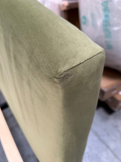 John Lewis Grace Bed Frame, Double, Velvet Olive